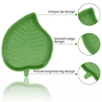 Leaf Shape Reptile Feeder Food Water Bowl For Turtle Lizards Hamsters Snakes Tortoise Gecko Small Pets Feeder Pet Supplies S