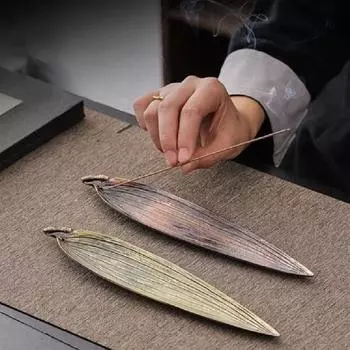 Leaf shaped incense holder decoration cone-shaped incense burner retro home incense burner home decoration incense stick holder