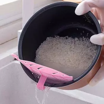 Leaf Shaped Rice Wash Gadget Noodles Spaghetti Beans Colanders & Strainers Kitchen Fruit&Vegetable Cleaning Tool розовый