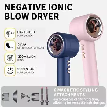 Leafless Hair Dryers Professional Blow Dryer Negative Ionic Blow Hair Dryer For Home Appliance With Salon Style KR