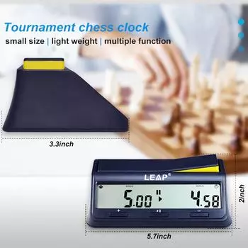 LEAP Chess Clock Цифровой шахматный таймер с обратным отсчетом с бонусной задержкой и функцией будильника для профессиональной шахматной настольной игры Таймер