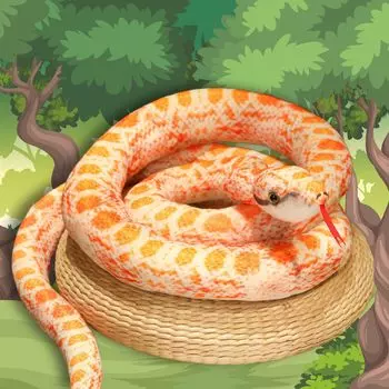 Leap Raupe Snake Plush Snake Snake White and 90cm Toy, Toy, Figurine, Orange,