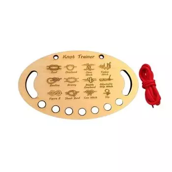 Learn Knot Training Board Beginner-Friendly Knot Tying Kit With 12 Popular Knots And 1 Paracord Pieces Portable Outdoor Camping 1pc