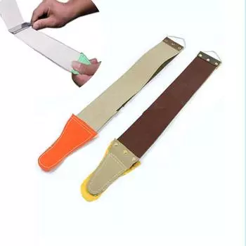 Leather 1 Pcs New for Barber Sharpener Open Straight Sharpening Razor Sharpening Canvas Strop коричневый
