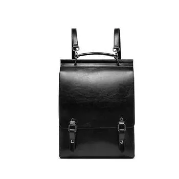 Leather Backpack Female British College Style School Bag College Student Vintage Cambridge Commuter Cowhide Backpack