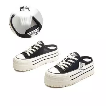 Leather bag head slippers women s 2025 summer new thick-soled heightening sandals casual fashion half-drag high-end women s shoes 35