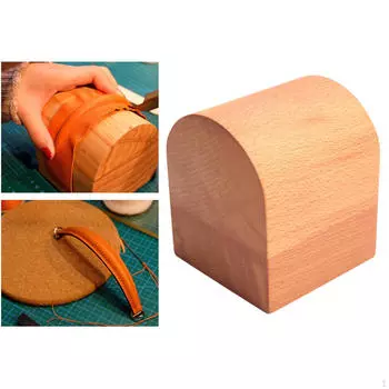 Leather Band Bending Tool Crafts Shaping Wood Block Small Smooth Surface for Bag