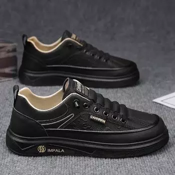 Leather board shoes men s spring men s shoes 2025 new casual sports trendy shoes student youth versatile single shoes 39