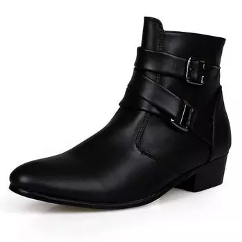 Leather Boots Men s High Top Martin Boots British Business Pointed Casual Men s Boots Large Size Support 39