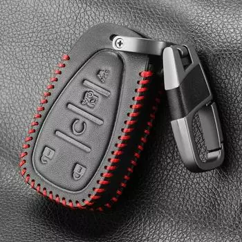 Кожаный чехол для автомобильного ключа, чехол-брелок для Chevrolet Cruze Spark Sonic Camaro Volt Bolt Trax Malibu Captiva Lacetti Aveo 5 кнопок чёрный