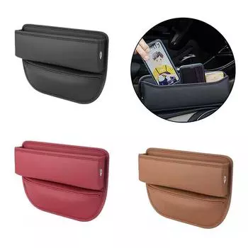Leather Car Seat Gap Filler Organizer And Storages Automotive Accessories Universal For Car SUV Truck Fill The Gap чёрный