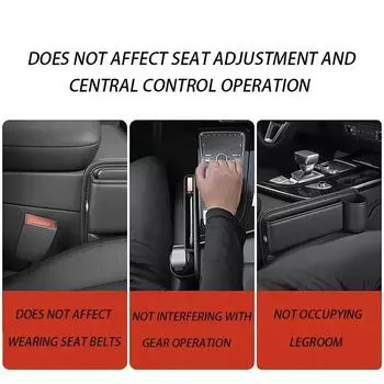 Leather Car Seat Storage Box Universal Multifunctional Console Side Storage Box with Cup Holder Car Interior Storage Bag