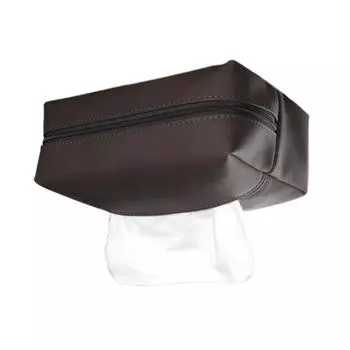 Leather Car Tissue Box Hanging Portable Armrest Seats Back Sun Visors Holder коричневый