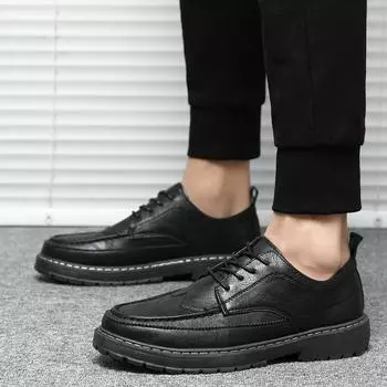 Leather Casual Shoes Men Outdoor Sewing Work Shoe Sports Fitness Walking Shoes Breathable Running Sneakers Male Waterproof 2024 39