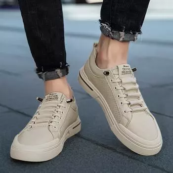 Leather Classic Skate Shoes Men 2024 New Simple Casual Shoes Men Lace-Up for Men Sneakers Fashion Male Hollow Out Walking Shoes 38