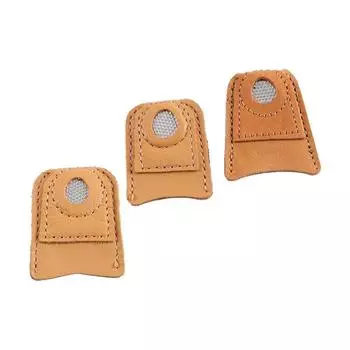 Leather Coin Thimble Soft Artificial Sheepskin Needlework Finger Cover Tip Quilting Thimble Sleeve Handmade Sewing Tools