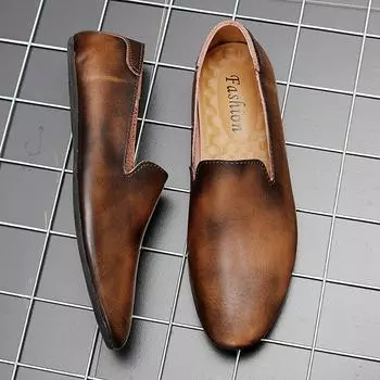 Кожаные крокодиловые мужские мокасины Низкие кожаные туфли Повседневные мужские туфли-лодочки Cross Border Большие мужские туфли Большие мужские туфли на плоской подошве 36