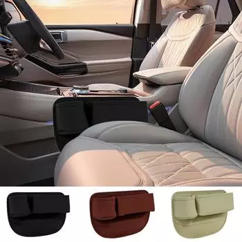 Leather Cup Holder Interval Bag Anti Scratch Waterproof PU Leather Storage Box For Car Seat Interval Interval Bag Easy чёрный