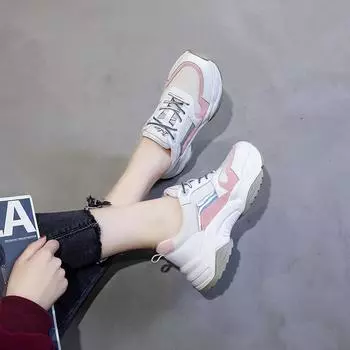 Leather dad shoes women s spring 2025 new casual shallow mouth sports shoes women s thick-soled versatile flat-soled white shoes women 35