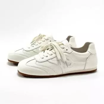 Leather early autumn new fashion trend flat bottom non-slip women s casual versatile white shoes women 35