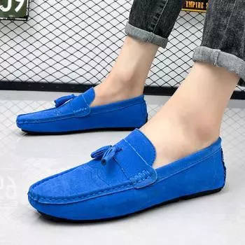 Leather Fashion Walking Shoes Men New Arrival Men Lightweight Loafers Handmade Men Casual Outdoor Shoes Mens Slip on Footwear 38 чёрный