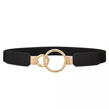 Leather Faux Classic Stretch Waist Belt With Alloy Hook For Women Daily Wear