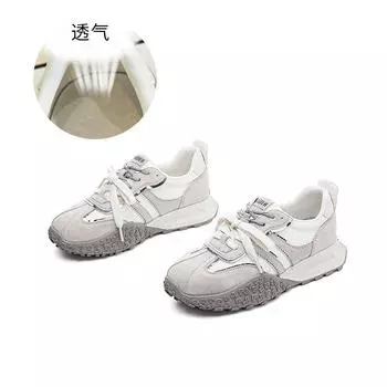 Leather Forrest Gump shoes women s 2025 autumn new women s shoes casual shoes thick sole heightening color matching pair of shoelaces sports shoes wom 35