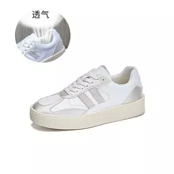 Leather German training shoes women s 2025 autumn new platform sports Forrest Gump shoes casual and comfortable white shoes versatile shoes 35
