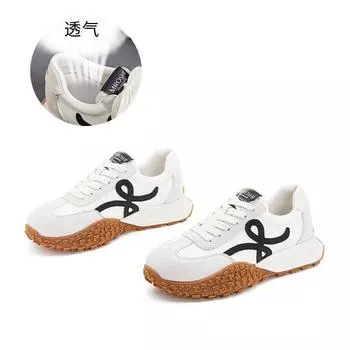 Leather German training shoes women s 2025 autumn new thick-soled heightening women s sports and leisure Forrest Gump shoes versatile dad shoes 35