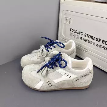 Leather German training shoes women s 2025 new soft-soled Forrest Gump casual shoes breathable student board shoes inner height-increasing w 35