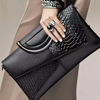 Leather Handbag, Clutch Bag, Large-capacity Banquet Handbag, Crocodile Print, Fashionable and Elegant Lady s Crossbody Bag