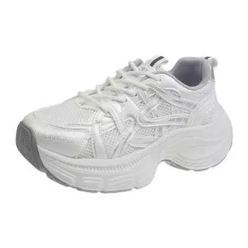 Leather hollow suction film bottom women s 2025 spring and summer new round head color matching comfortable and breathable casual sports shoes tide 35