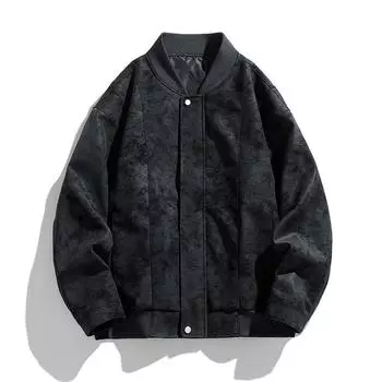 Кожаная куртка мужская повседневная куртка в стиле пары High Street персикового цвета, черная свободная универсальная куртка на весну и осень для мужчин M