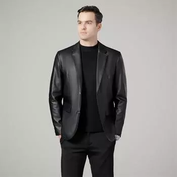 Leather jacket men s spring and autumn new high-quality imitation sheepskin PU leather jacket jacket fashion slim business leather suit top M