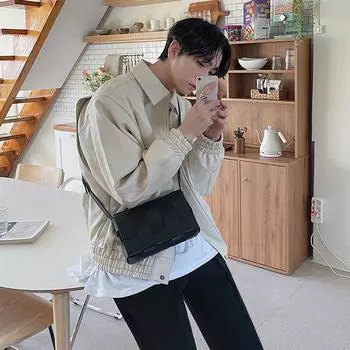 Leather Jacket Men s Spring and Autumn New Loose Leather Jacket Motorcycle Men s Korean Style Trendy Casual Jacket M