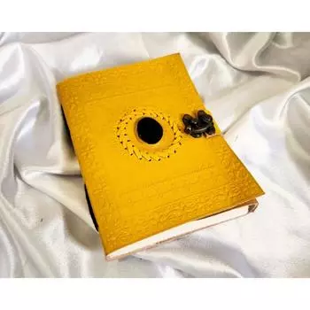 Leather Journal, Embossed with stone Notebook, Wedding Gift, Writing Journal, Sketchbook, Dream Journal, Leather Dairy, Gift. 7 x 5 in