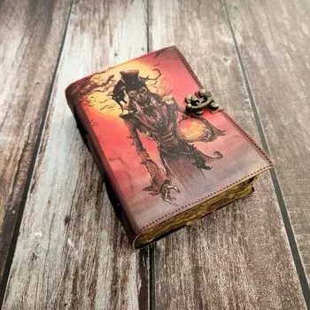 Leather Journal, Notebook, sketchbook, Leather dairy, Halloween gift, Writing journal, Wedding Gift, Book, Dream Journal, Personalized Gift. 7 x 5 in