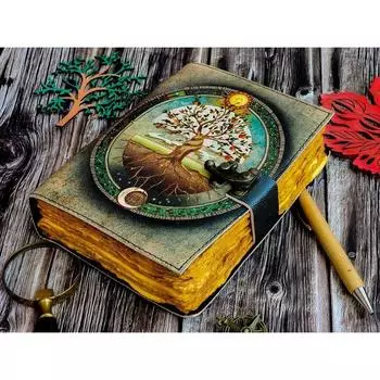 leather Journal Tree of Life - Genuine Leather Notebooks For Women - Beautiful Journal For sketches book Traveling book Blank Spell book 7 x 5 in