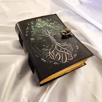 Leather Journal Tree Printed Writing journal, Notebook, Dream Journal, Leather Sketchbook, Travel Dairy, Handmade Dairy, Personalized gift. 7 x 5 in