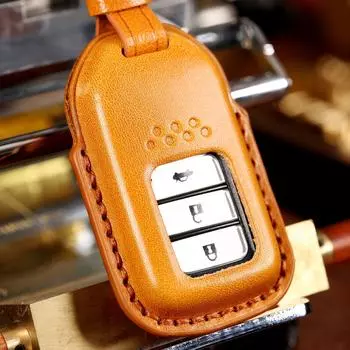 Leather Key Cover for Honda: Fit, Civic, Accord, XRV, Crown Road, Jade, CRV, Binzhi. красный