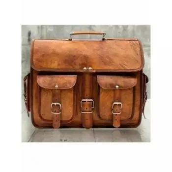 Leather Laptop Bag Satchel Messenger Men s Briefcase Vintage Handmade Genuine 16 x 12 x 5 in