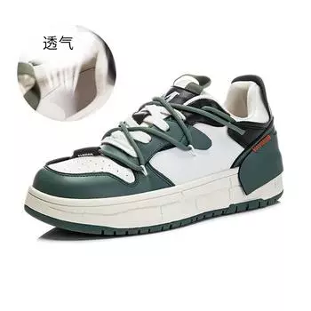Leather little white shoes women s 2025 spring new women s thick-soled heightening color matching sports board shoes casual versatile women 35