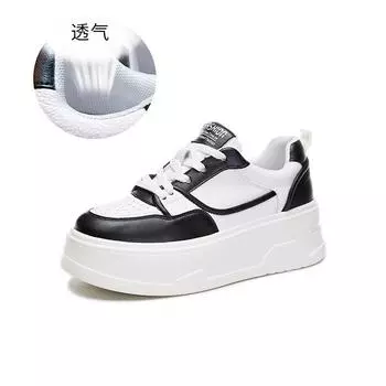 Leather little white shoes women s 2025 spring new thick-soled muffin shoes casual versatile shoes children s low-top sports women s shoes 35