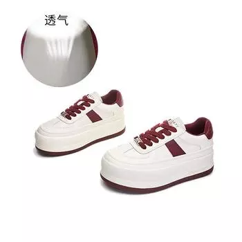 Leather little white shoes women s 2025 spring new platform sports Forrest Gump shoes women s casual versatile board shoes fashion single shoes 35