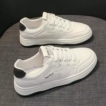 Leather Little White Shoes Women s Shoes Flat Baseplate Shoes Spring New Soft-soled Single Shoes Casual Shoes Women s Sports Shoes 35