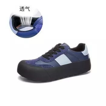 Leather little white shoes women s spring 2025 new flat baseplate shoes women s casual versatile women s shoes platform German training shoes women s 35