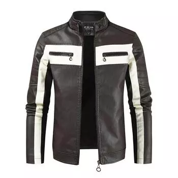 Leather Men s Plus-size Casual Fashion Men s Leather Men s Plus-size Leather Jacket Casual Coat M кофейный