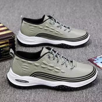 Leather men s shoes new autumn and winter velvet warm men s shoes lace-up casual shoes outdoor sports trendy shoes 39