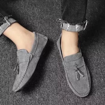 Leather Mens Loafers Zapatos De Hombre Men Shoes Business Casual Shoes Green Orange Moccasin Flats 39 коричневый