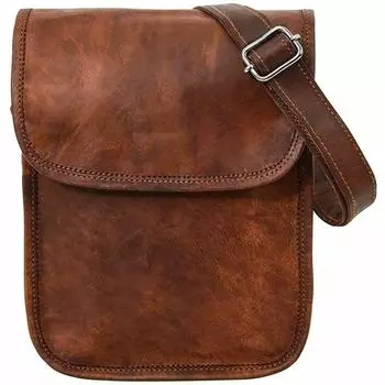 Leather Messenger Shoulder Men s Satchel Laptop Briefcase Bag Full Grain 11 x 9 x 3 in